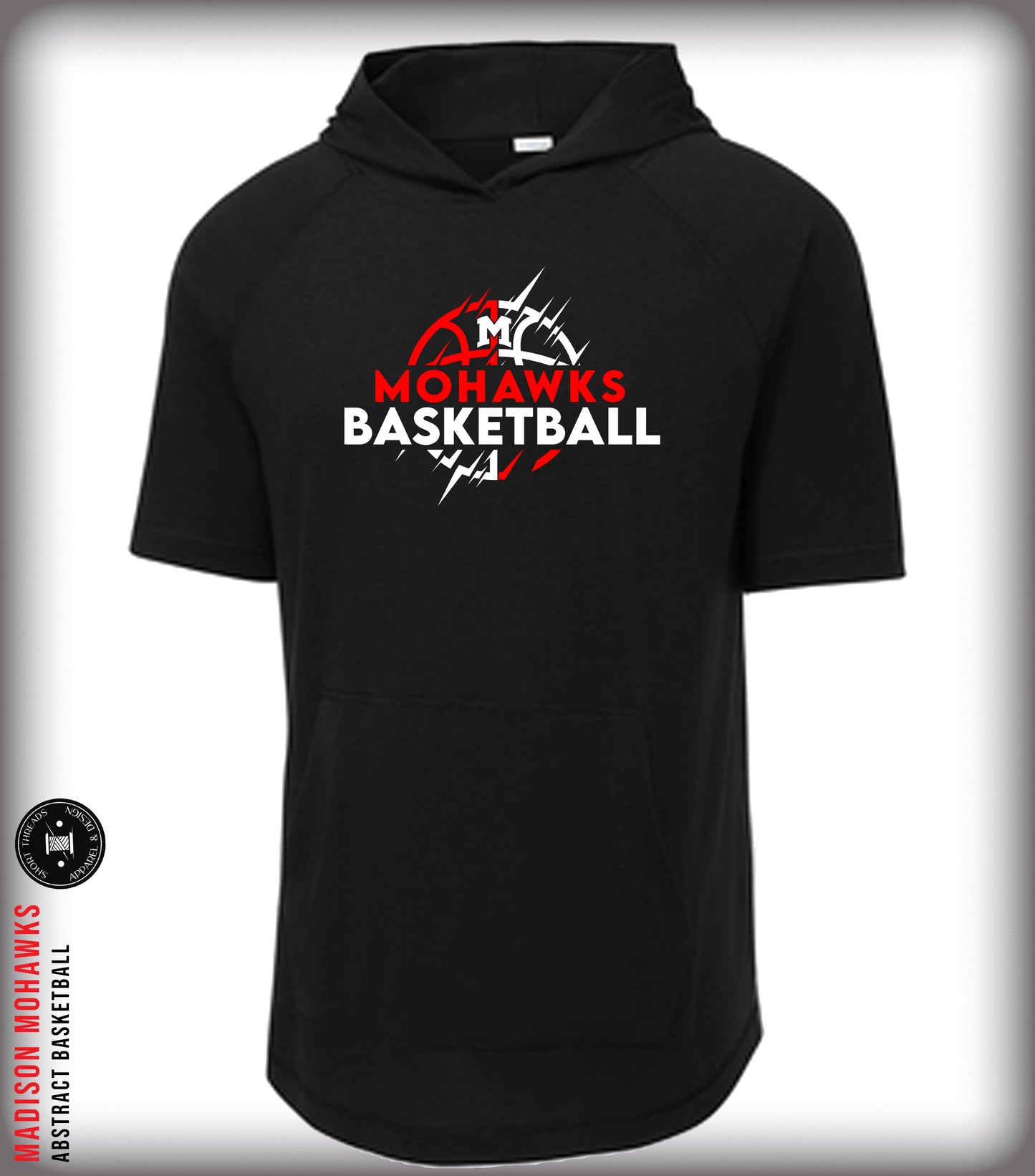 Abstract Basketball Short Sleeve Hoodie