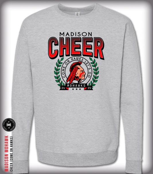 Madison Cheer Loral Leaf Crewneck