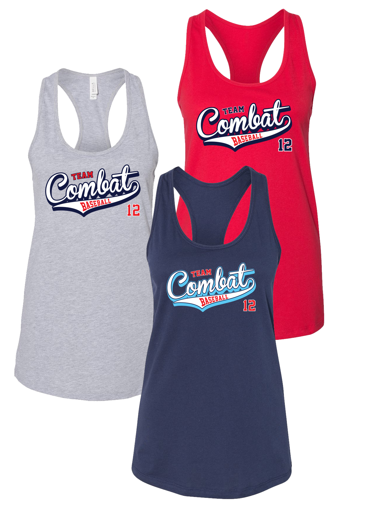 "Combat Script w/ Number" Women's Racerback Tank