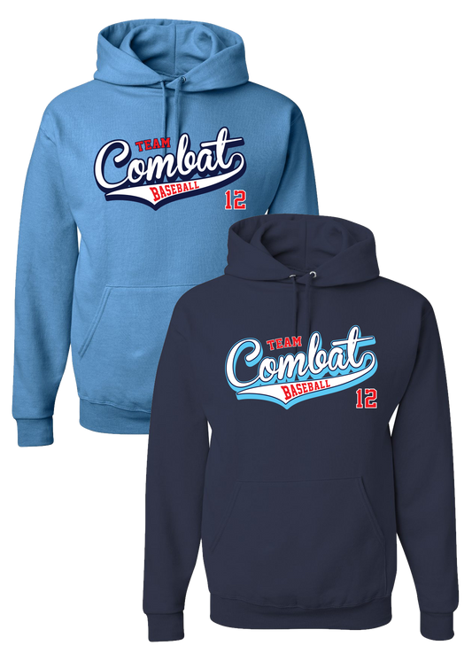 "Combat Script w/ Number" Hooded Sweatshirt