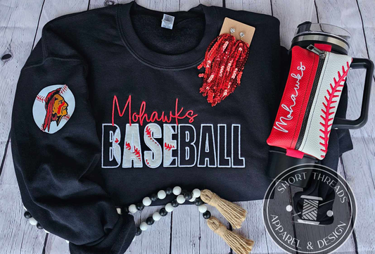 Embroidered Mohawks Baseball Crewneck