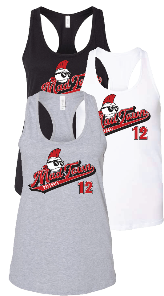 Women's Racerback Tank w/ Tail Logo & Number