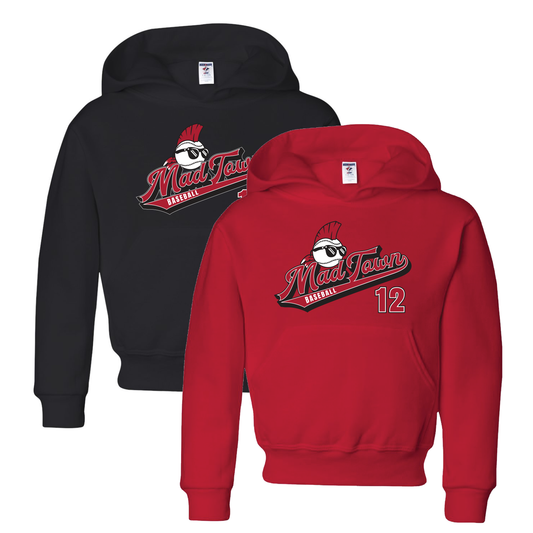 Youth Hooded Sweatshirt w/ Tail Logo & Number